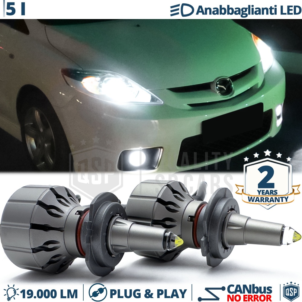 H7 LED Kit for Mazda 5 05-10 Low Beam | Led Bulbs Ice White CANbus 111W | 6000K 19000LM