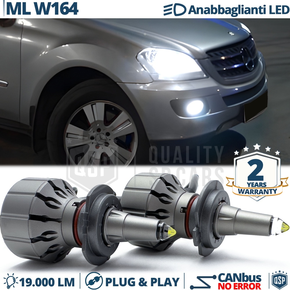 Kit LED H7 para Mercedes ML W164 Luces de Cruce | Bombillas LED CANbus Blanco Frío | 6000K 19000LM