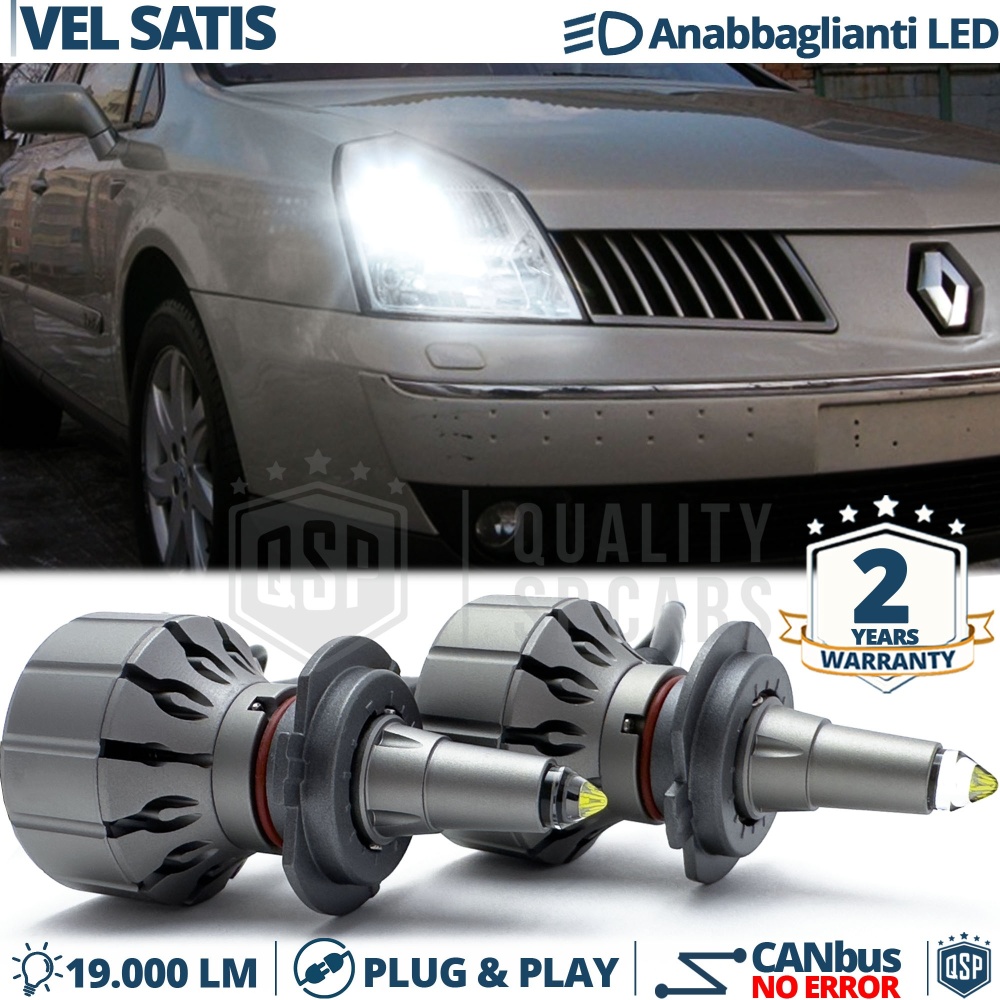 Kit LED H7 para Renault Vel Satis Luces de Cruce | Bombillas LED CANbus Blanco Frío | 6000K 19000LM
