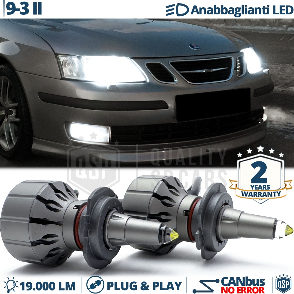 Kit LED H7 para Saab 9-3 2 03-08 Luces de Cruce | Bombillas LED CANbus Blanco Frío | 6000K 19000LM