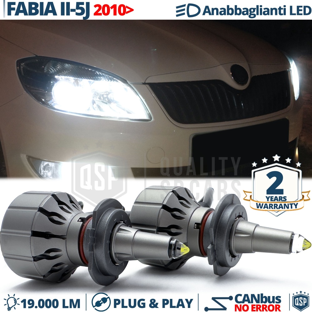 Kit LED H7 para Skoda Fabia 2 5J 10-14 Luces de Cruce | Bombillas LED CANbus Blanco Frío | 6000K 19000LM