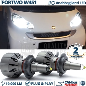 Kit LED H7 Per Smart Fortwo W451 Luci Anabbaglianti LED Bianco Potente CANbus | 6000K 19000LM