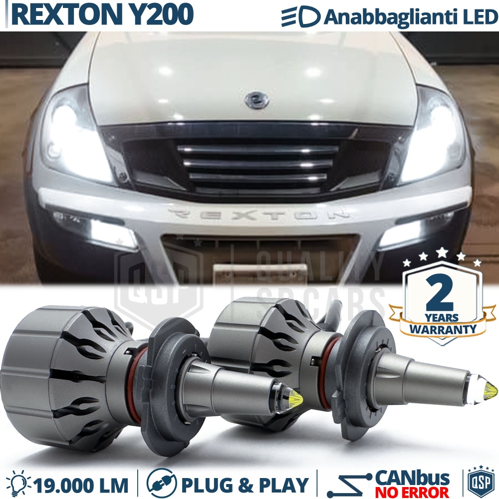 Kit LED H7 para Ssangyong Rexton Y200 Luces de Cruce | Bombillas LED CANbus Blanco Frío | 6000K 19000LM
