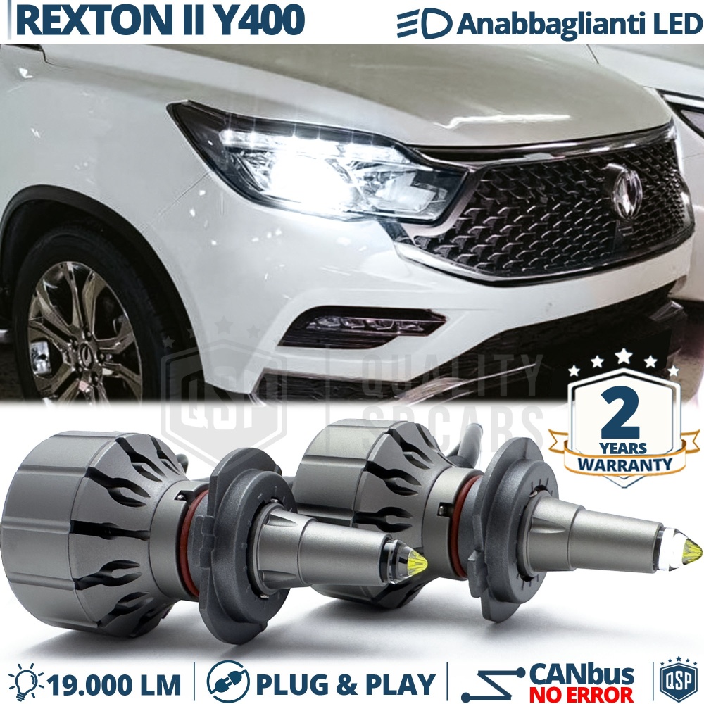 Kit LED H7 para Ssangyong Rexton 2 Y400 17-21 Luces de Cruce | Bombillas LED CANbus Blanco Frío | 6000K 19000LM