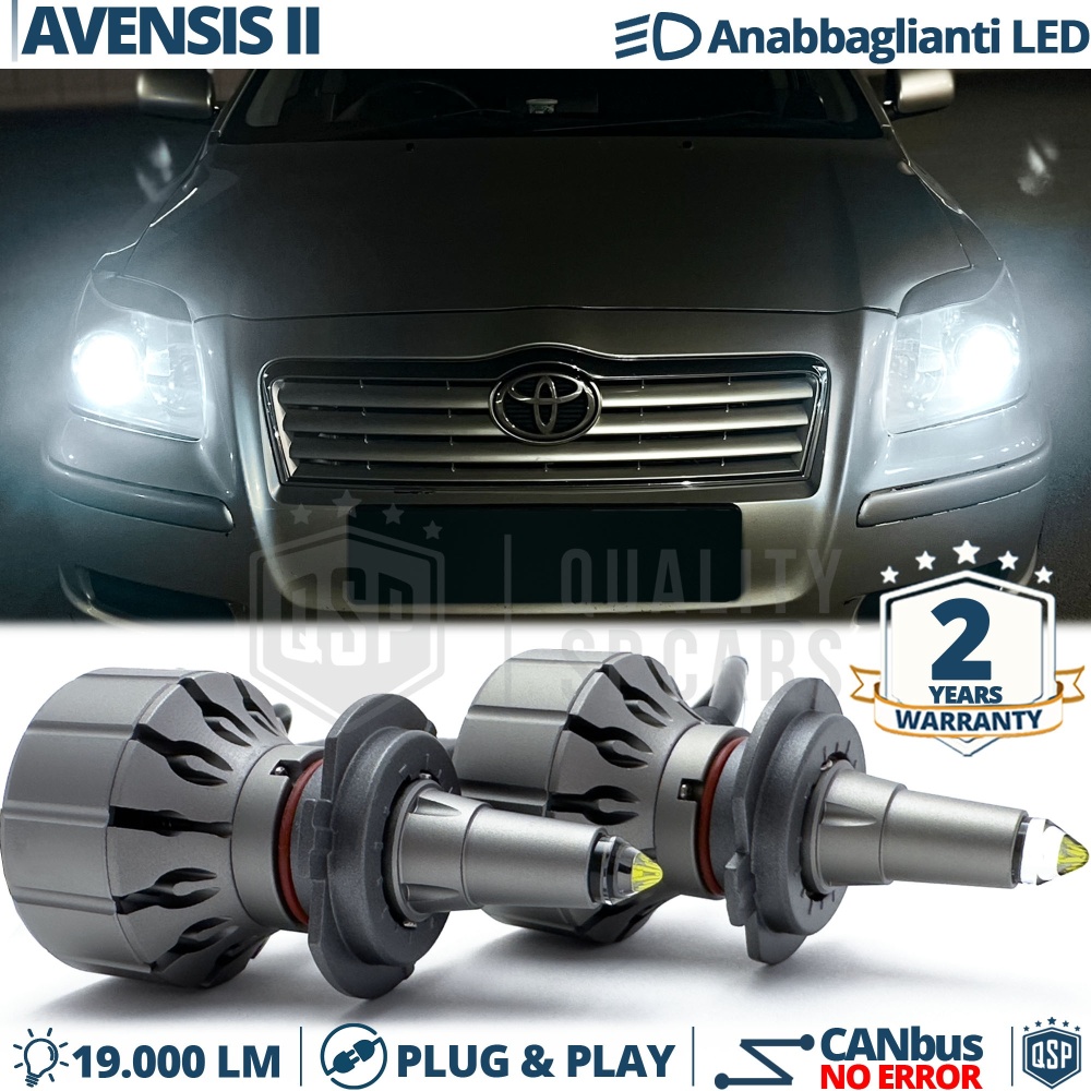 Kit LED H7 para Toyota Avensis 2 Luces de Cruce | Bombillas LED CANbus Blanco Frío | 6000K 19000LM