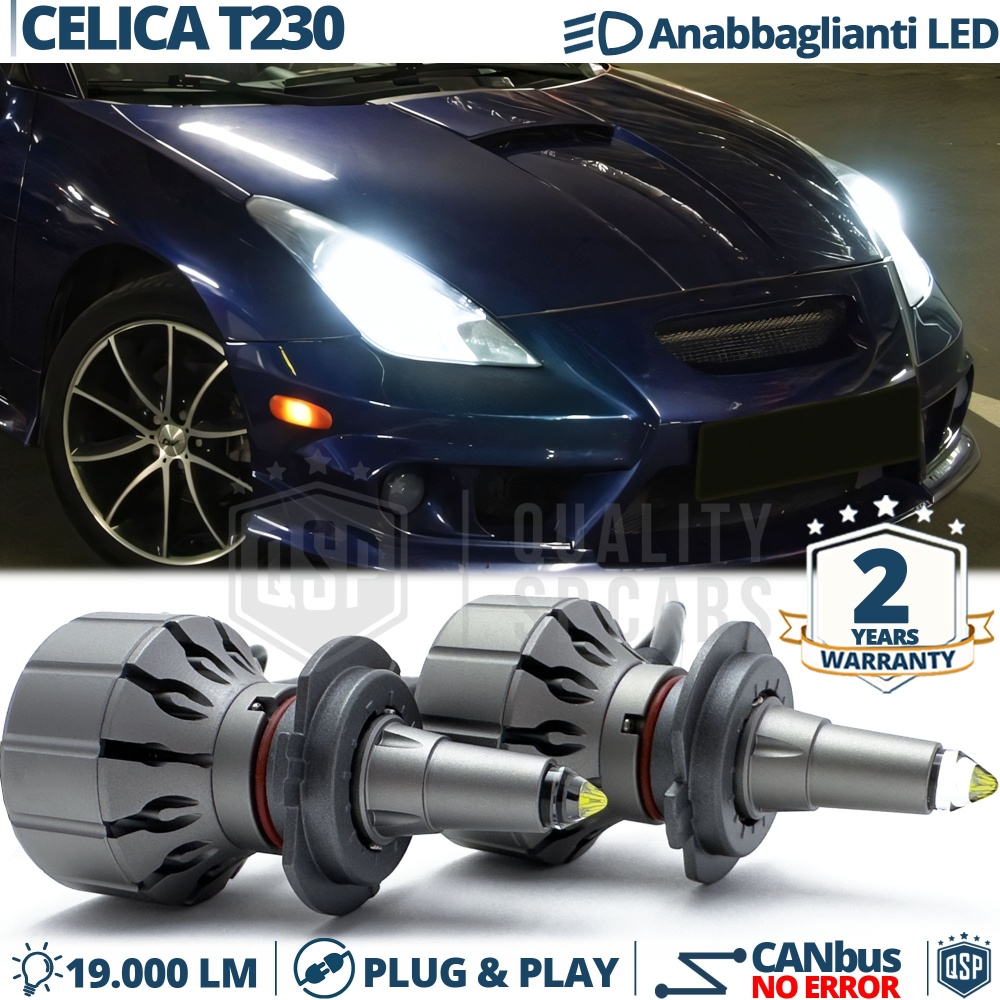 Kit LED H7 para Toyota Celica 7 T230 Luces de Cruce | Bombillas LED CANbus Blanco Frío | 6000K 19000LM