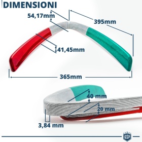 Borde de Rejilla V para Alfa Giulia, Bandera ITALIANA FIBRA DE CARBONO Real | Borde Tuning