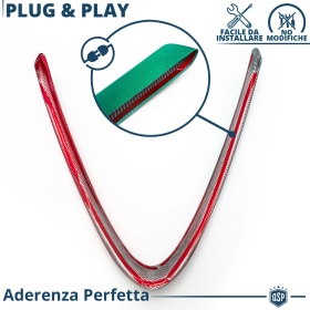 Borde de Rejilla V para Alfa Giulia, Bandera ITALIANA FIBRA DE CARBONO Real | Borde Tuning