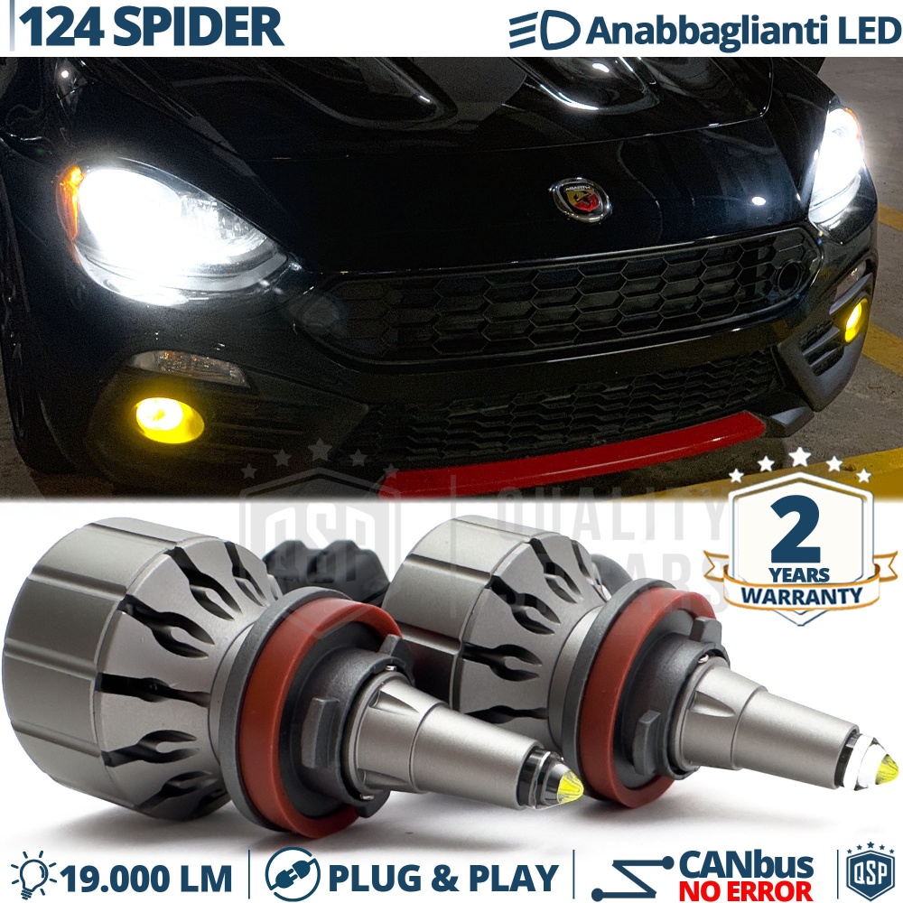 Kit LED H11 para Fiat 124 SPIDER Luces de Cruce | Bombillas LED CANbus Blanco Frío | 6000K 19000LM
