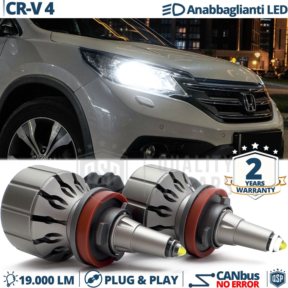 Kit LED H11 para Honda CR-V 4 Luces de Cruce | Bombillas LED CANbus Blanco Frío | 6000K 19000LM