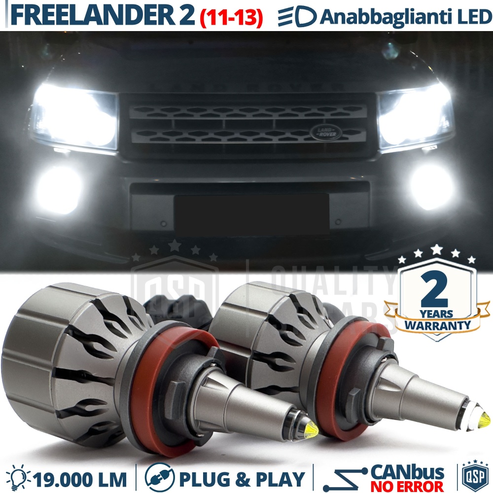 Kit LED H11 para FREELANDER 2 11-13 Luces de Cruce | Bombillas LED CANbus Blanco Frío | 6000K 19000LM