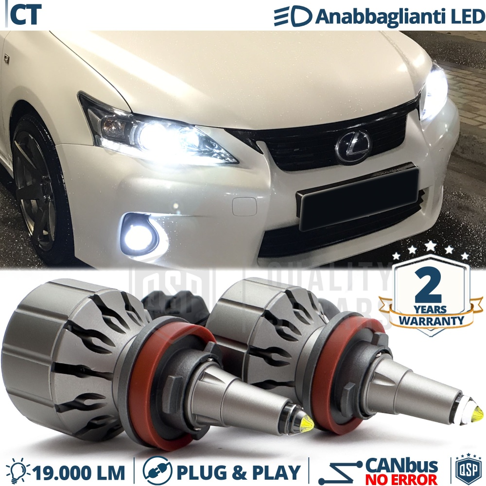 Kit LED H11 para Lexus CT 11-14 Luces de Cruce | Bombillas LED CANbus Blanco Frío | 6000K 19000LM