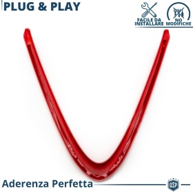 Borde de Rejilla para Alfa Romeo Giulia, Forma de V Rojo | Borde Decorativo Tuning
