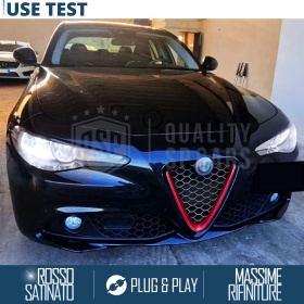 Borde de Rejilla para Alfa Romeo Giulia, Forma de V Rojo | Borde Decorativo Tuning