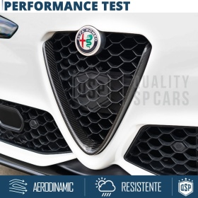 Borde de Rejilla para Alfa Romeo Giulia, Forma de V Carbón Negro | Borde Decorativo Tuning