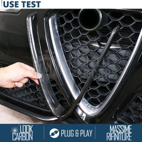 Borde de Rejilla para Alfa Romeo Giulia, Forma de V Carbón Negro | Borde Decorativo Tuning