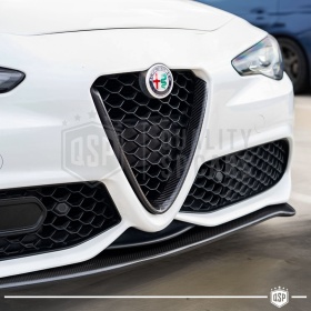 Borde de Rejilla para Alfa Romeo Giulia, Forma de V Carbón Negro | Borde Decorativo Tuning