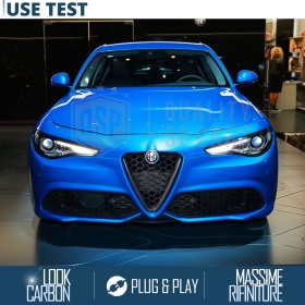 Borde de Rejilla para Alfa Romeo Giulia, Forma de V Carbón Negro | Borde Decorativo Tuning