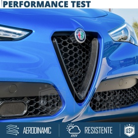 Borde de Rejilla para Alfa Romeo Stelvio, Forma de V Carbón Negro | Borde Decorativo Tuning