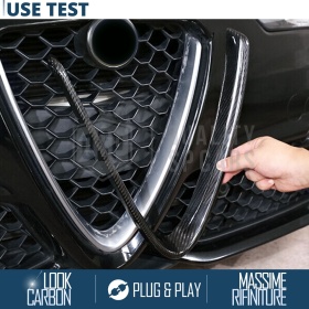 Borde de Rejilla para Alfa Romeo Stelvio, Forma de V Carbón Negro | Borde Decorativo Tuning