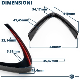Borde de Rejilla para Alfa Romeo Stelvio, Forma de V Carbón Negro | Borde Decorativo Tuning