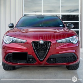 Borde de Rejilla para Alfa Romeo Stelvio, Forma de V Carbón Negro | Borde Decorativo Tuning