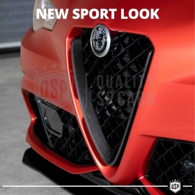 Borde de Rejilla para Alfa Romeo Stelvio, Forma de V Carbón Negro | Borde Decorativo Tuning