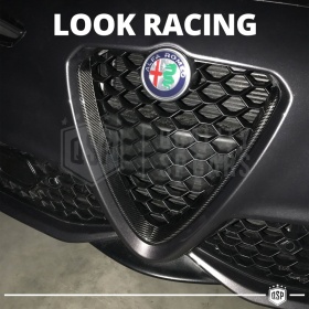 Borde de Rejilla para Alfa Romeo Stelvio, Forma de V Carbón Negro | Borde Decorativo Tuning