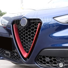 Borde de Rejilla para Alfa Romeo Stelvio, Forma de V Rojo | Borde Decorativo Tuning
