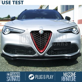 Borde de Rejilla para Alfa Romeo Stelvio, Forma de V Rojo | Borde Decorativo Tuning