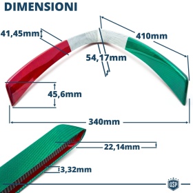Borde de Rejilla V para Alfa Stelvio, Bandera ITALIANA FIBRA DE CARBONO Real | Borde Tuning