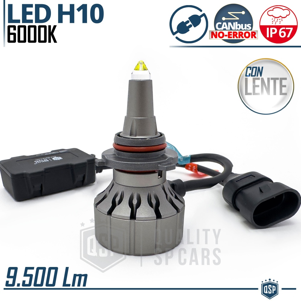 Bombilla LED H10 CANbus para Lenticulares Profesional | Luz Blanca Potente 9.500LM