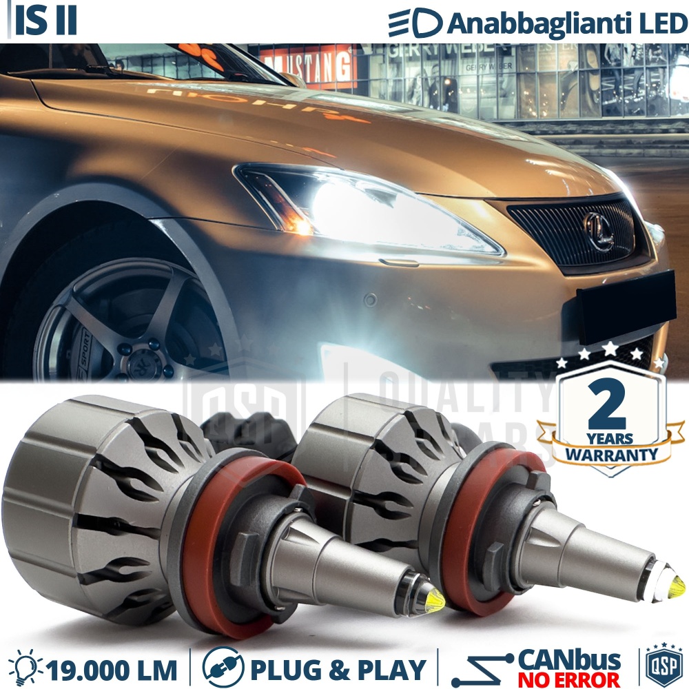 Kit LED H11 para LEXUS IS 2 Luces de Cruce | Bombillas LED CANbus Blanco Frío | 6000K 19000LM