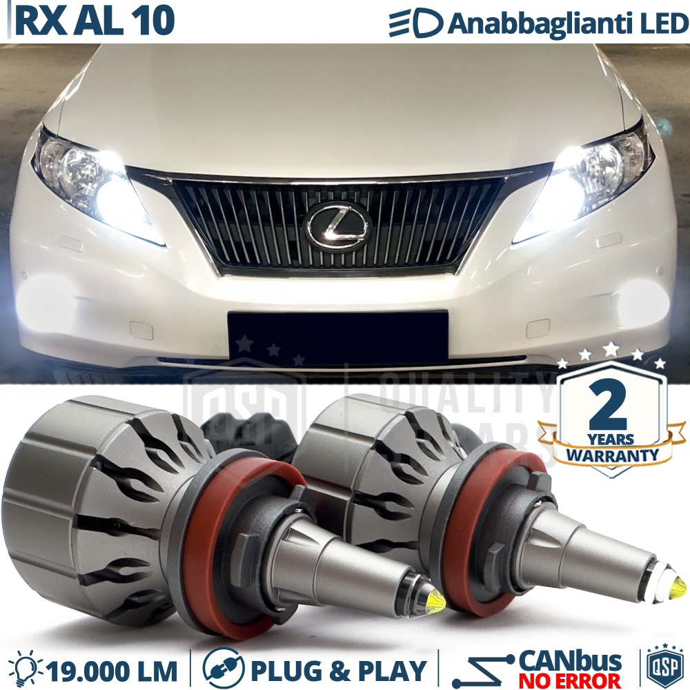 Kit LED H11 para LEXUS RX AL10 Luces de Cruce | Bombillas LED CANbus Blanco Frío | 6000K 19000LM
