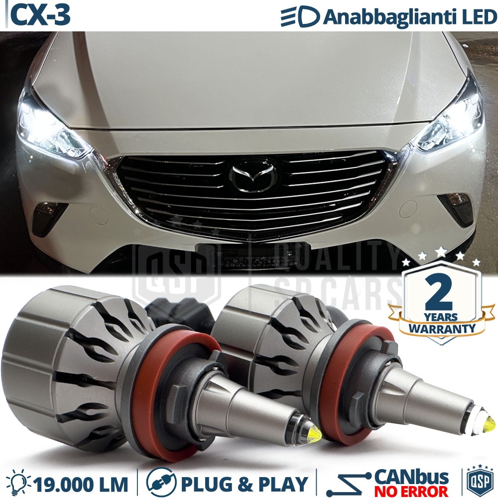 Kit LED H11 para MAZDA CX-3 Luces de Cruce | Bombillas LED CANbus Blanco Frío | 6000K 19000LM