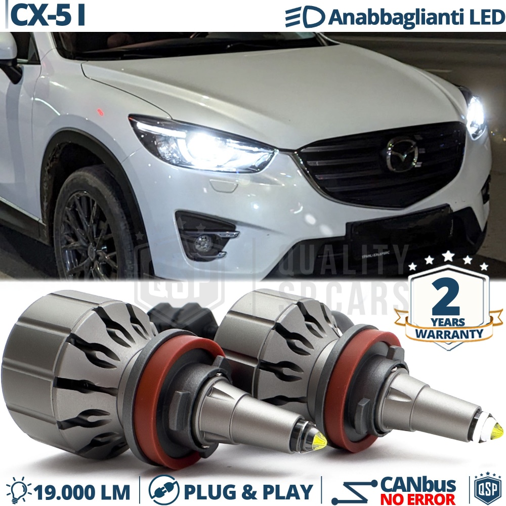 Kit LED H11 Per MAZDA CX-5 1 Luci Anabbaglianti LED Bianco Potente CANbus | 6000K 19000LM