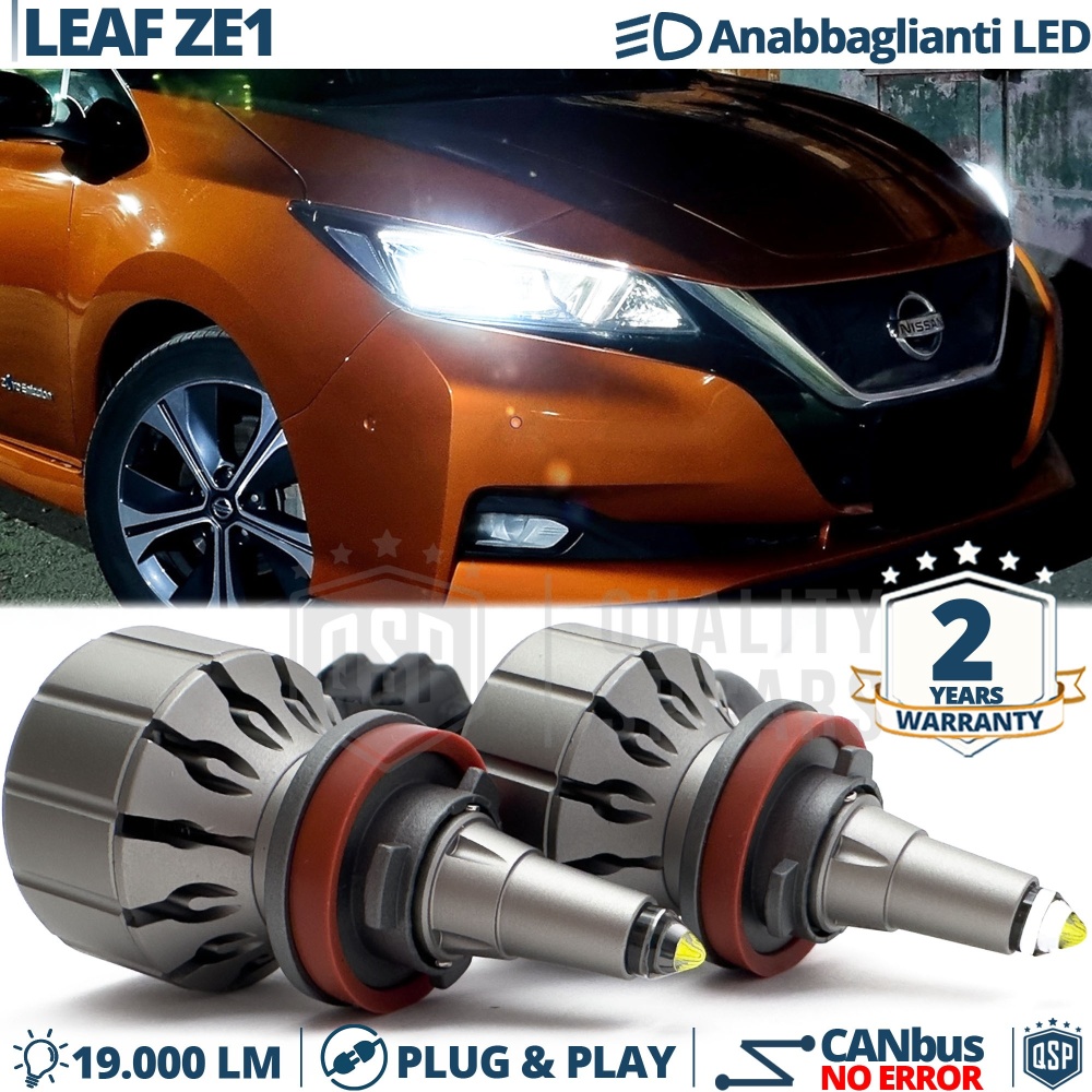 Kit LED H11 para NISSAN LEAF ZE1 Luces de Cruce | Bombillas LED CANbus Blanco Frío | 6000K 19000LM