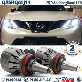 Kit Full LED Per NISSAN QASHQAI J11 14-18 Luci Anabbaglianti LED Bianco Potente CANbus | 19000LM