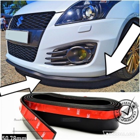 Spoiler Alerón Adhesivo Compatible con SUZUKI Labio parachoques LIP o Faldones Laterales Negro Flexible