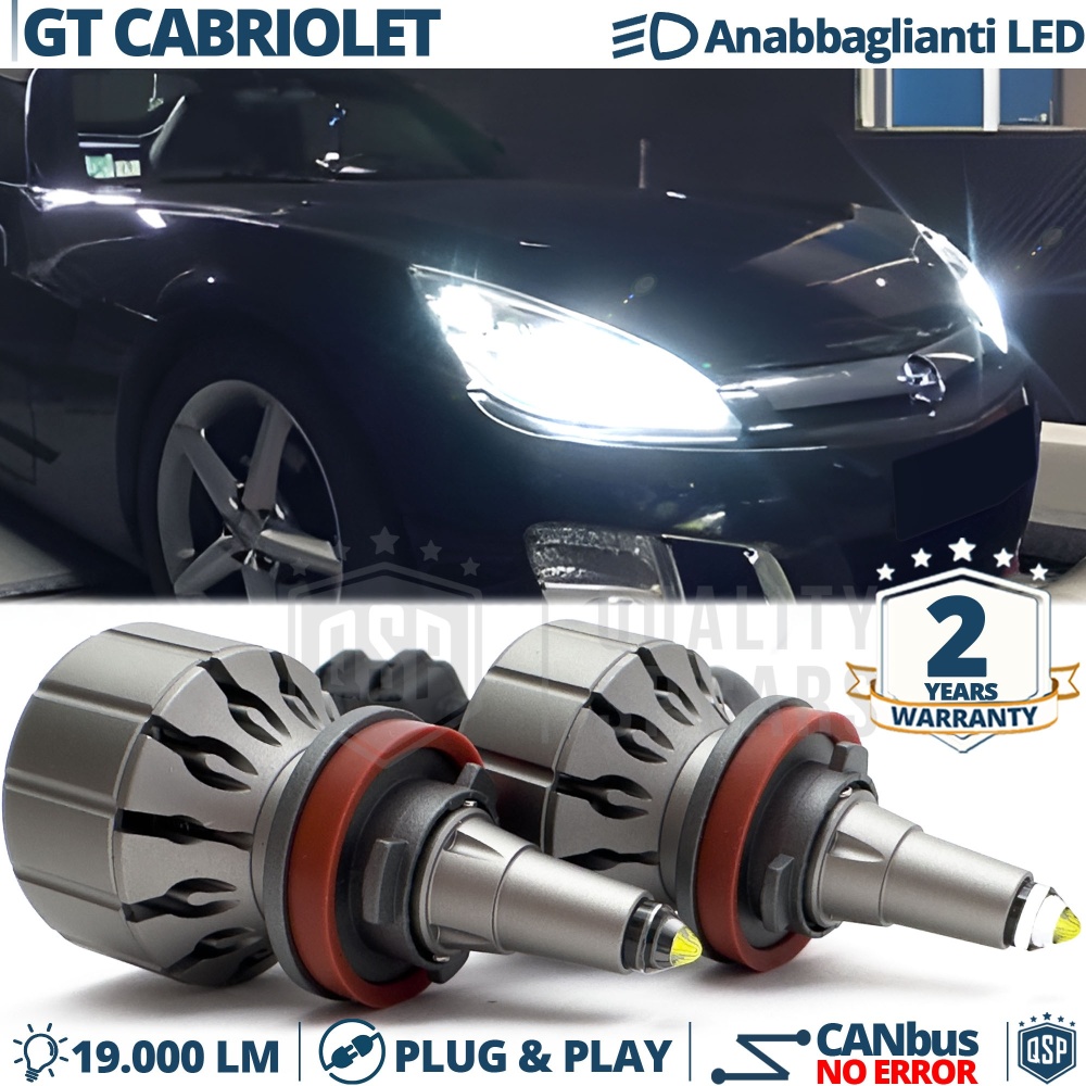 H11 LED Kit for OPEL GT CABRIOLET Low Beam | Led Bulbs Ice White CANbus 55W | 6000K 19000LM