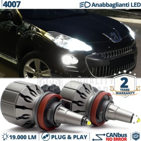 Kit LED H11 para PEUGEOT 4007 Luces de Cruce | Bombillas LED CANbus Blanco Frío | 6000K 19000LM