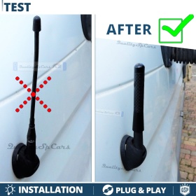 Universal Screw Aerial Antenna 8 CM Carbon Fiber REAL AM-FM-DAB Radio Reception