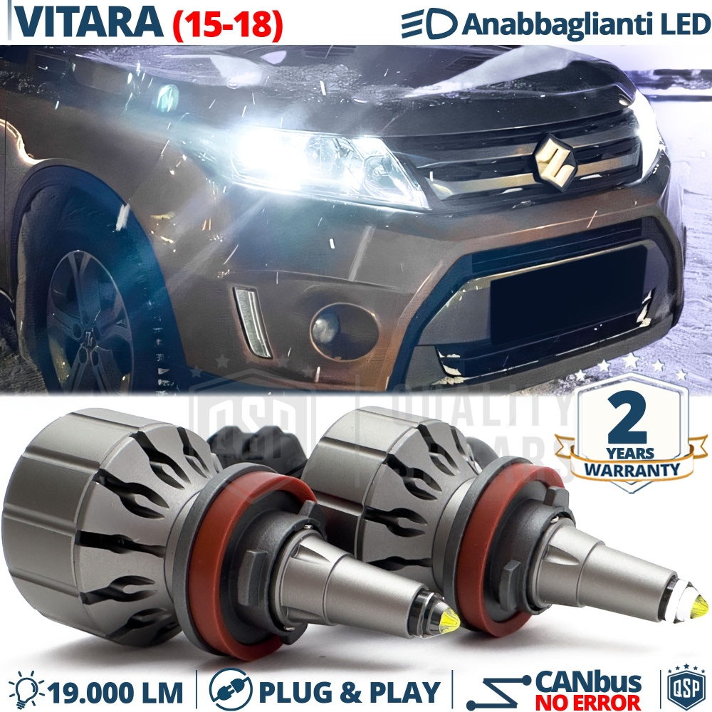 Kit LED H11 para SUZUKI NUEVA VITARA 15-18 Luces de Cruce | Bombillas LED CANbus Blanco Frío | 6000K 19000LM
