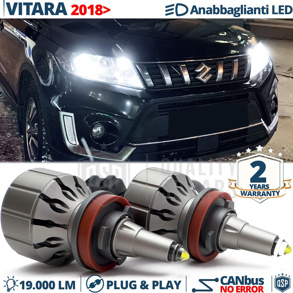 Kit LED H11 para SUZUKI NUEVA VITARA desde 2018 Luces de Cruce | Bombillas LED CANbus Blanco Frío | 6000K 19000LM