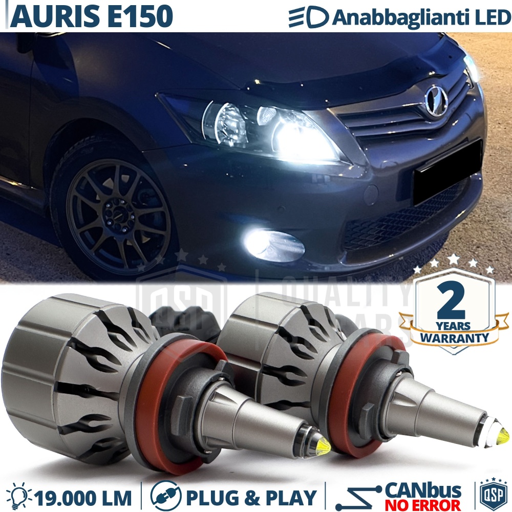 Kit LED H11 para TOYOTA AURIS E150 Luces de Cruce | Bombillas LED CANbus Blanco Frío | 6000K 19000LM