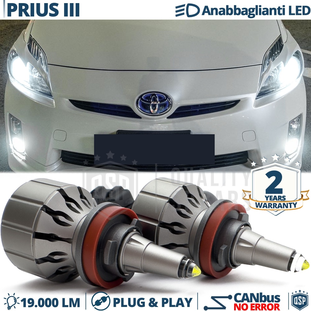 Kit Full LED H11 Per TOYOTA PRIUS 3 Luci Anabbaglianti LED Bianco Potente CANbus | 6000K 19000LM