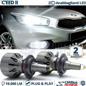 Kit LED H7 para Kia Ceed 2 Luces de Cruce | Bombillas LED CANbus Blanco Frío | 6000K 19000LM