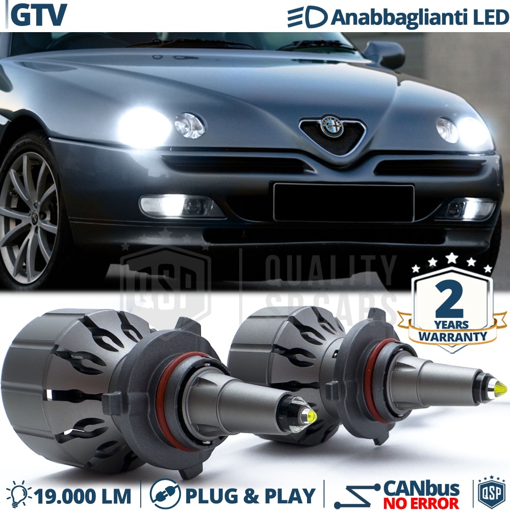 Kit LED HB3 para ALFA GTV, SPIDER Luces de Cruce | Bombillas LED CANbus Blanco Frío | 6000K 19000LM