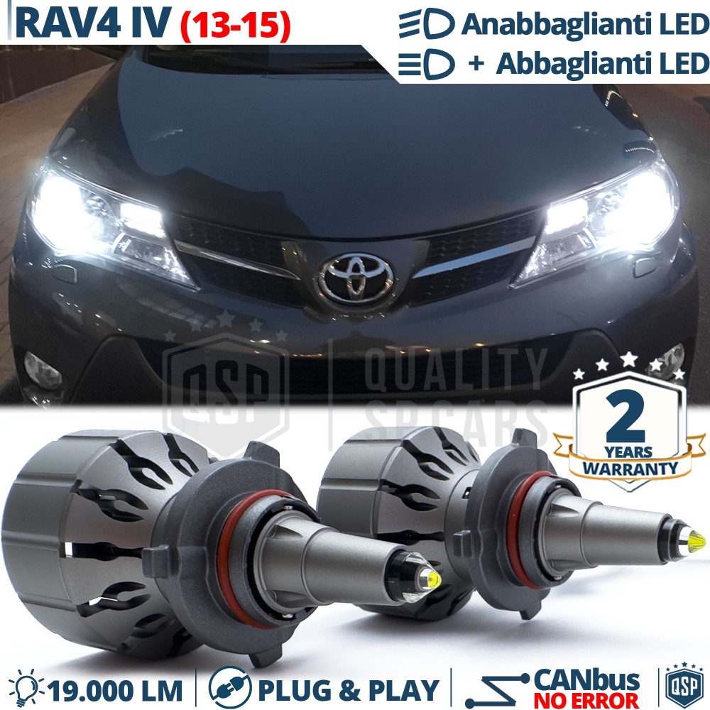 Kit LED HB3 para TOYOTA RAV4 4 13-15 Luces de Cruce | Bombillas LED CANbus Blanco Frío | 6000K 19000LM