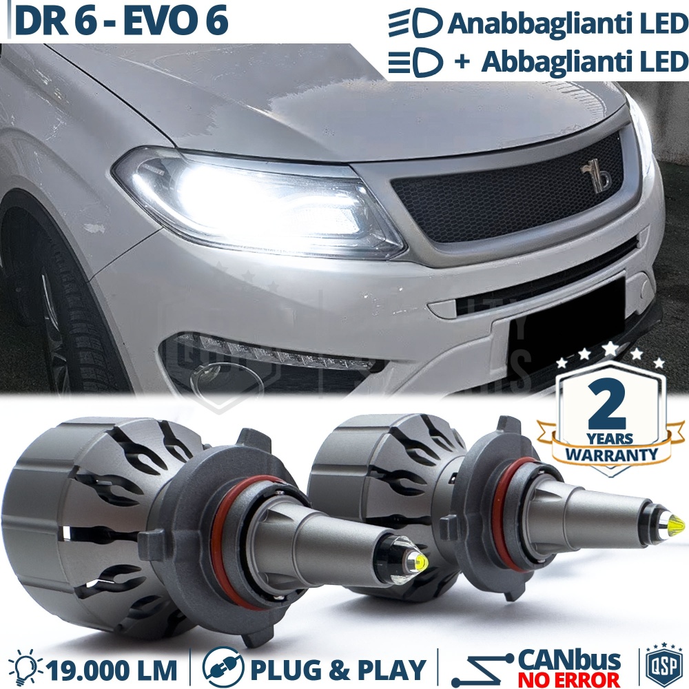 Kit LED HB3 para DR 6 - EVO 6 Luces de Cruce + Carretera CANbus | 6000K 19000LM